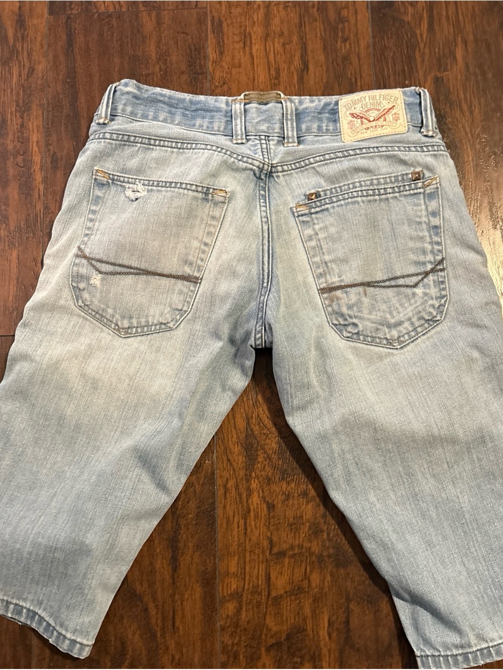 Vintage Tommy Hilfiger Light Blue Men’s Jeans shorts skater y2K